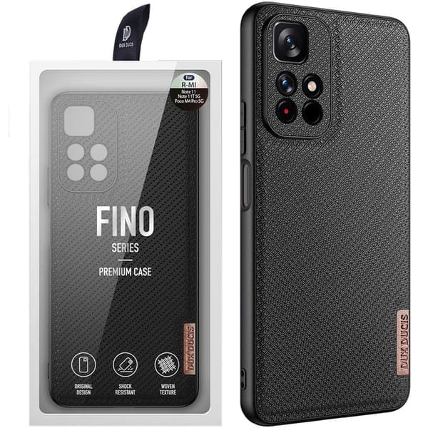 Nylonbelagt Dux Ducis Fino-deksel for Poco M4 Pro 5G svart