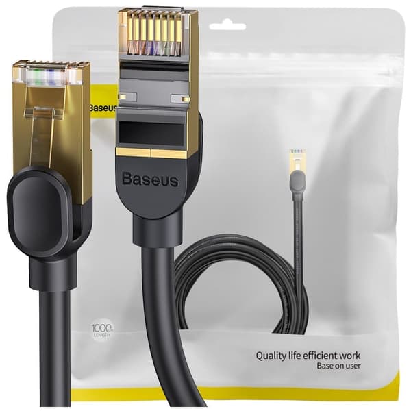 Baseus Speed​​​​​​​​Sju raske RJ45 nettverkskabel 10 Gbps 30 m svart (WKJS011001)