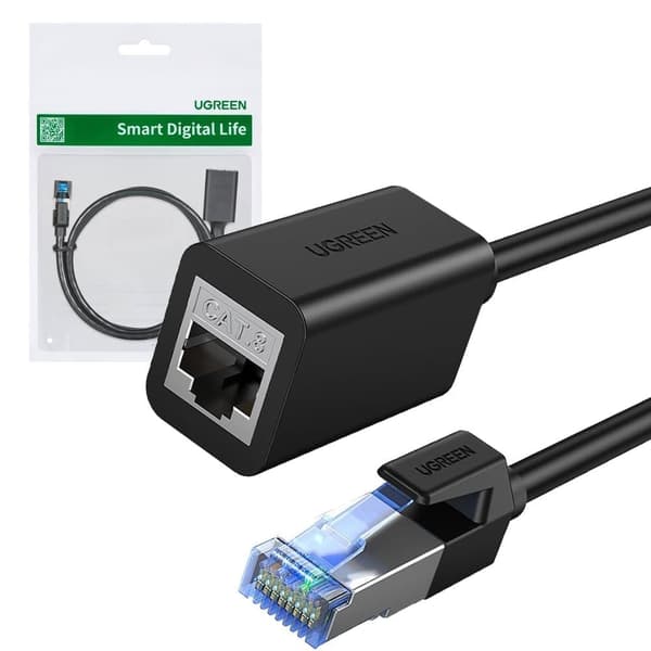 Ugreen skjøtekabel Ethernet RJ45 Cat 6 FTP 1000 Mbps internettkabel 5 m svart (NW112 11283)