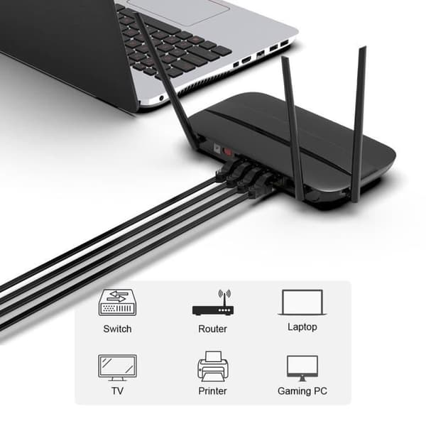 20M Cat6 Ethernet-kabel skärmad höghastighets RJ45 platt nätverkskabel 1Gbps 250MHz kompatibel med modemrouter