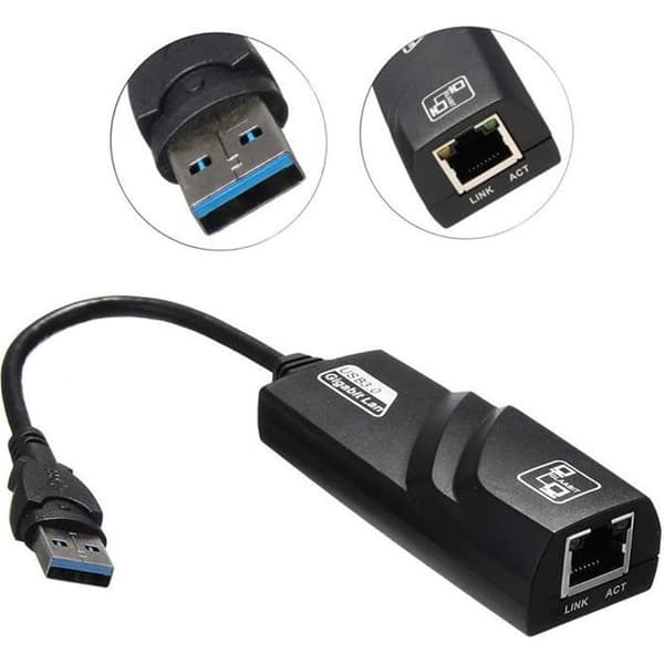 USB 3.0 till RJ45 Lan Network USB Ethernet Adapter 10/100/1000 Mbps Gigabit Card 3 Port USB3.0 för Windows