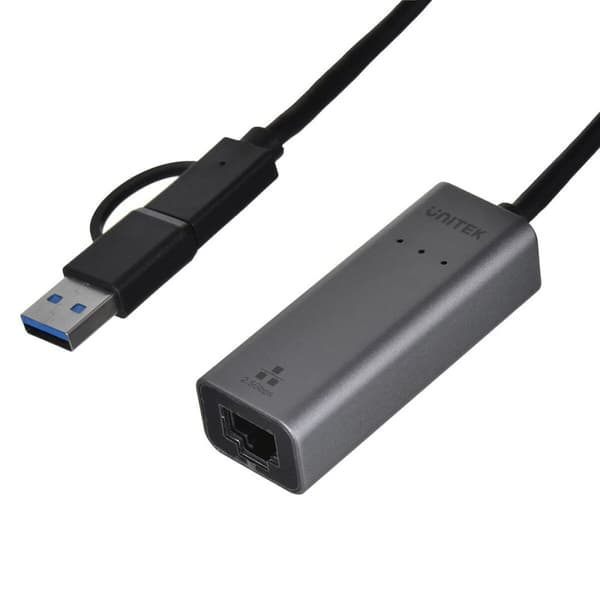 USB-C - Ethernet-adapteri Unitek U1313C Harmaa 30 cm