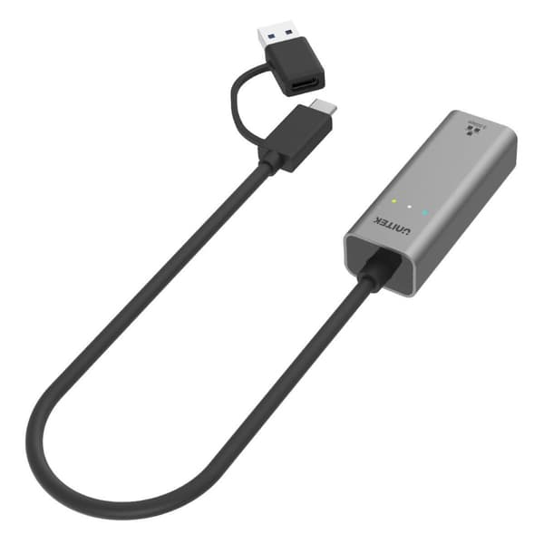 USB-C - Ethernet-adapteri Unitek U1313C Harmaa 30 cm