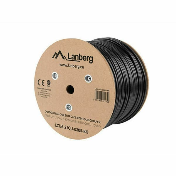 UTP kategoria 6 jäykkä verkkokaapeli Lanberg LCU6-21CU-0305-BK Musta 305 m
