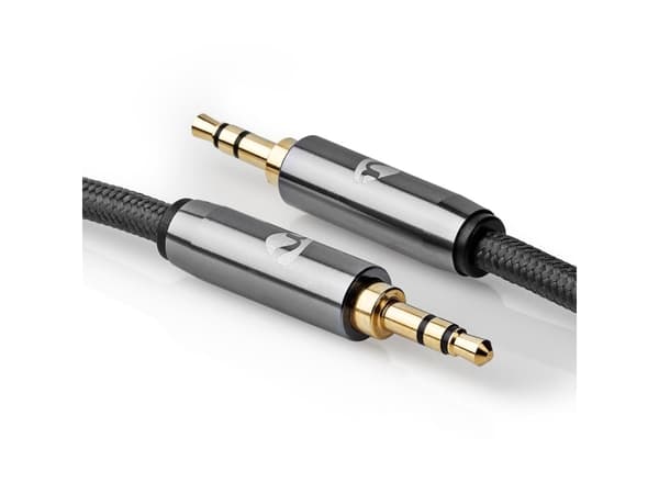 Nedis CATB22000GY50, 3.5mm, Hankjønn, 3.5mm, Hankjønn, 5 m, Grå
