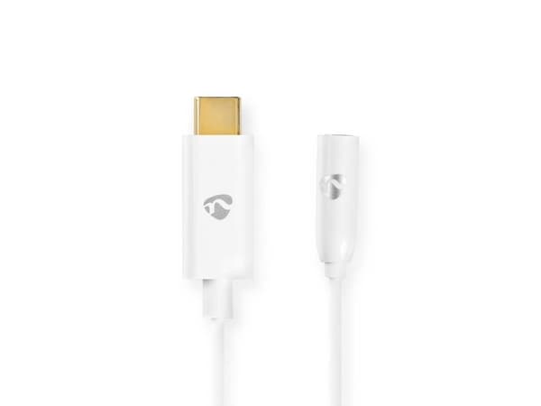 Nedis CCBW65950WT015, 3.5mm, Hunkjønn, USB Type-C, Hankjønn, 0,15 m, Hvit