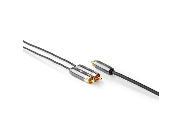 Nedis CATB24000GY30, RCA, Hankjønn, 2 x RCA, Hankjønn, 3 m, Grå