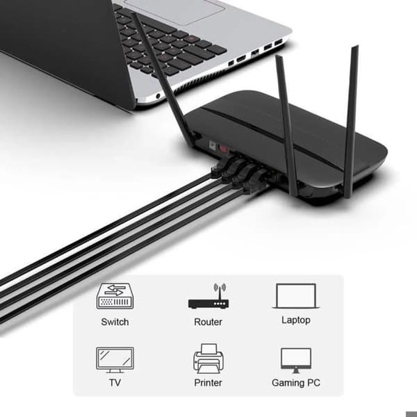30M Cat6 Ethernet-kabel skärmad höghastighets RJ45 platt nätverkskabel 1Gbps 250MHz Kompatibel med modemrouter