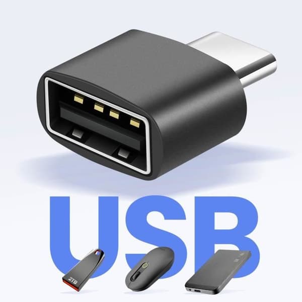 USB C till USB 2.0 ADAPTER - Överföringshastighet 480 Mbps - Aluminiumdesign - Svart