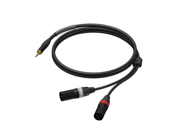 Kaapeli Procab kaapeli PROCAB PRA712/3, jack 3.5mm (M) stereo do 2x XLR (M) (3m)