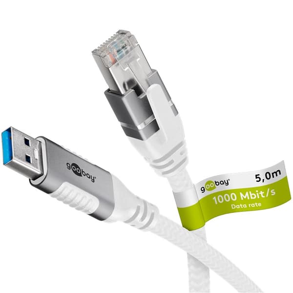 Ethernet-kabel USB-A 3.0 til RJ45, 5 m