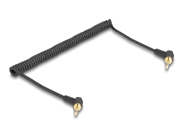 Delock - Lydkabelsett - 75 cm - svart - rullet sammen, vinklet