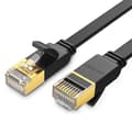 Pikkukuva 1 / 6: Litteä patch-johtokaapeli LAN-verkkokaapeli STP RJ45 Cat 7 10Gbps 10m musta