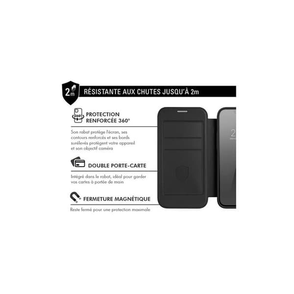 Forcecase mobiltelefonfodral Foliofodral MED Magsafe FÖR IPHONE 16 Plus Svart