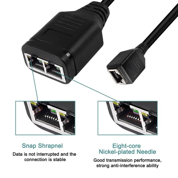 Ethernet-splitter med USB 1xHona till 2xHona