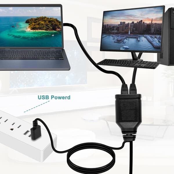 Ethernet-splitter med USB 1xHona till 2xHona