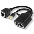 Miniatyrbild 1 av 6: Ethernet-splitter med USB 1xHona till 2xHona