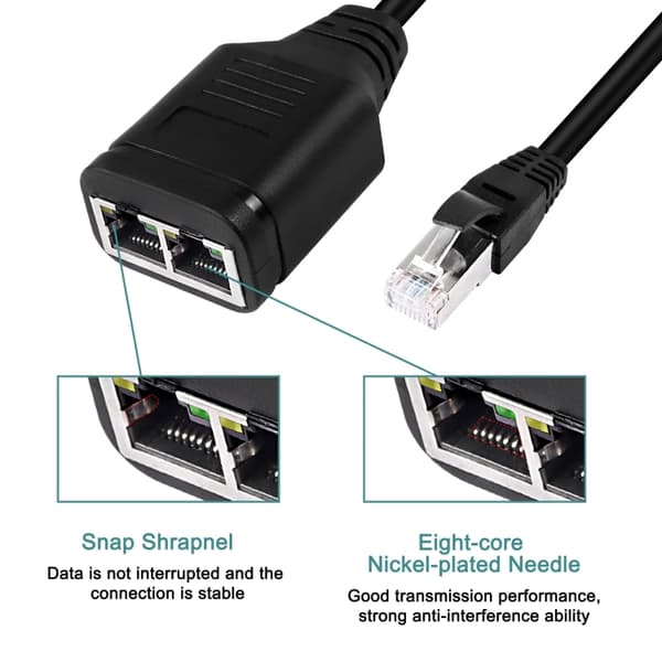 Ethernet-jakaja USB:llä 1 x uros - 2 x uros