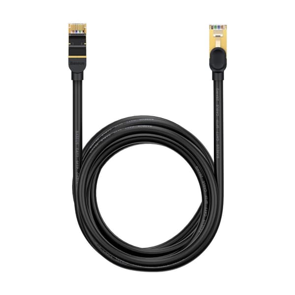 Nopea verkkoliitäntäjohto RJ45 10Gbps Cat 7 Speed ​​​​Seven 5m musta