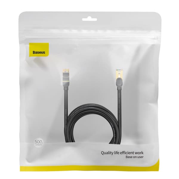 Nopea verkkoliitäntäjohto RJ45 10Gbps Cat 7 Speed ​​​​Seven 5m musta