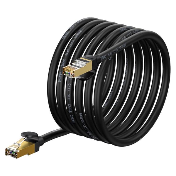 Nopea verkkoliitäntäjohto RJ45 10Gbps Cat 7 Speed ​​​​Seven 5m musta