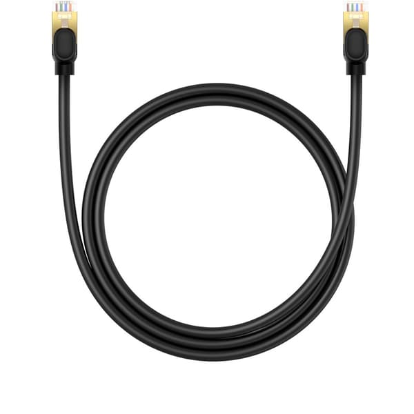 RJ45 Ethernet High Speed ​​​​Cat.8 40 Gbps LAN LAN-kabel 1m sort