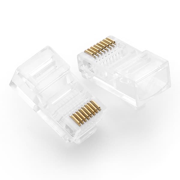 RJ45 8P8C UTP Kat. parsnoet stik. 5 5e gennemsigtige 100 stk.
