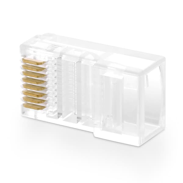 RJ45 8P8C UTP Kat. parsnoet stik. 5 5e gennemsigtige 100 stk.