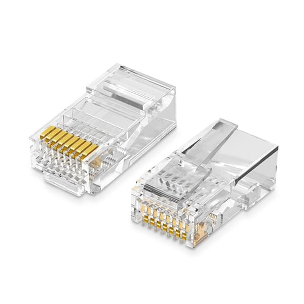 RJ45 8P8C UTP Kat. parsnoet stik. 5 5e gennemsigtige 100 stk.