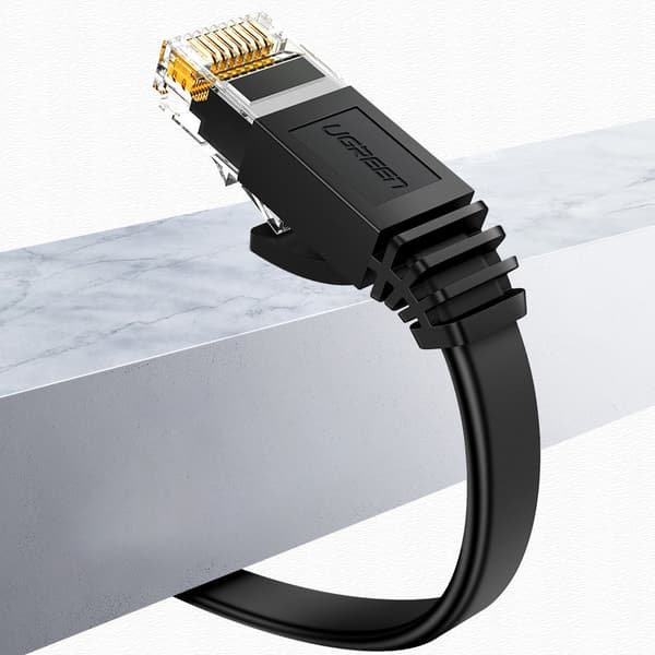 Litteä RJ45 Ethernet Cat. 6 8m musta