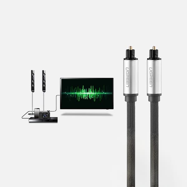 Toslink SPDIF optisk kabel 3m grå