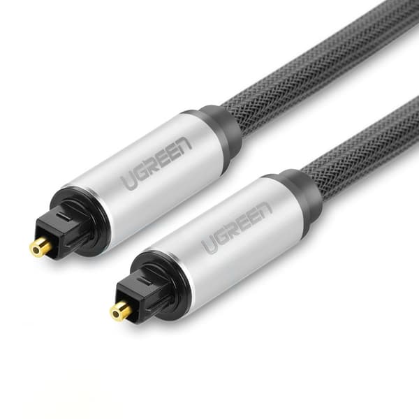 Toslink SPDIF optisk kabel 3m grå