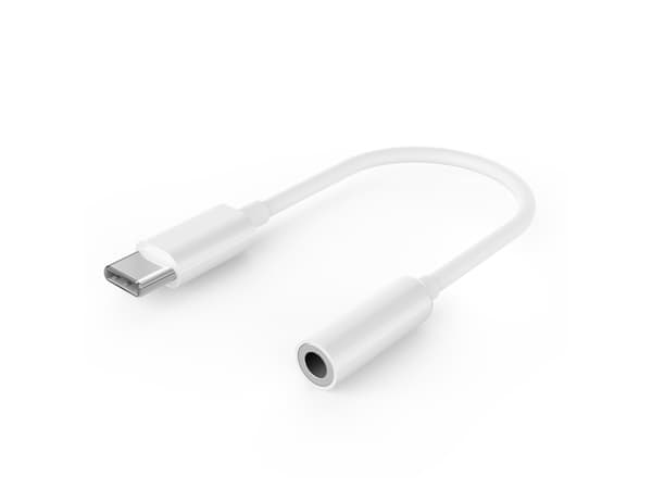 Gembird GMB Audio A-CM-3.5F-01, 4-pins 3.5 mm, Hunkjønn, USB Type-C, Hankjønn, 0,1 m, Hvit