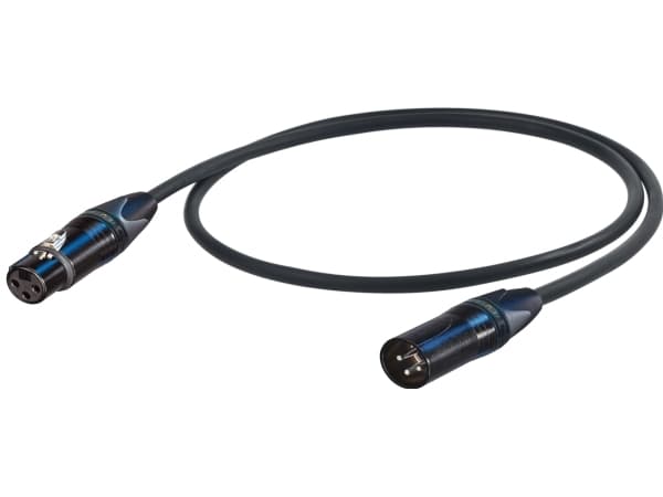 PROEL professionell mikrofonkabel, 5 m, svart