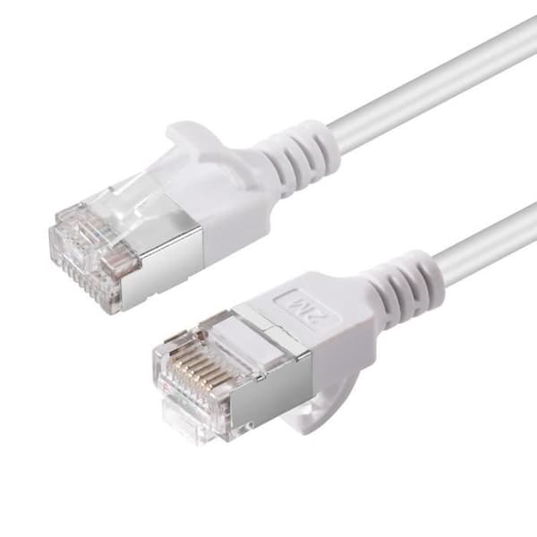CAT6A U-FTP SLIM nätverkskabel - MICRO CONNECT - 5m - Slim - LSZH - Vit