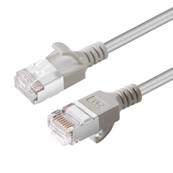 CAT6A U-FTP SLIM nätverkskabel - MICRO CONNECT - 2m - Slim, LSZH - Grå