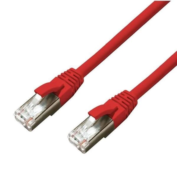 Röd nätverkskabel 0,25m Cat6a S-FTP - MICROCONNECT MC-SFTP6A0025R
