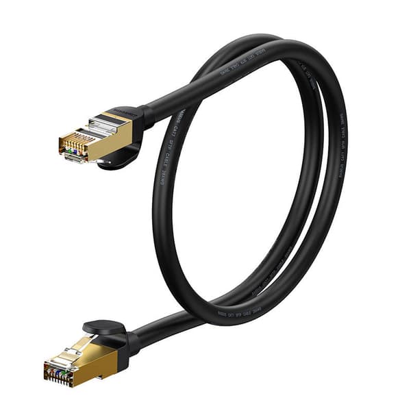 Baseus Ethernet RJ45, 10 Gbps, 1 m verkkokaapeli (musta)