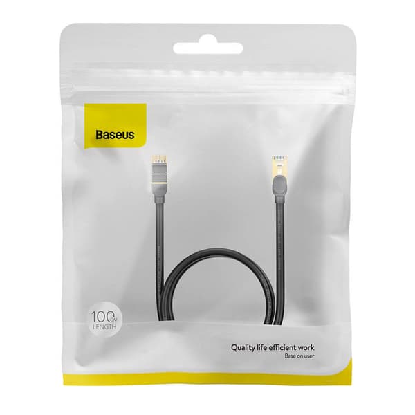 Baseus Ethernet RJ45, 10 Gbps, 1 m verkkokaapeli (musta)