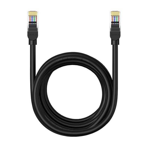 Baseus Ethernet CAT5, 5m nettverkskabel (svart)