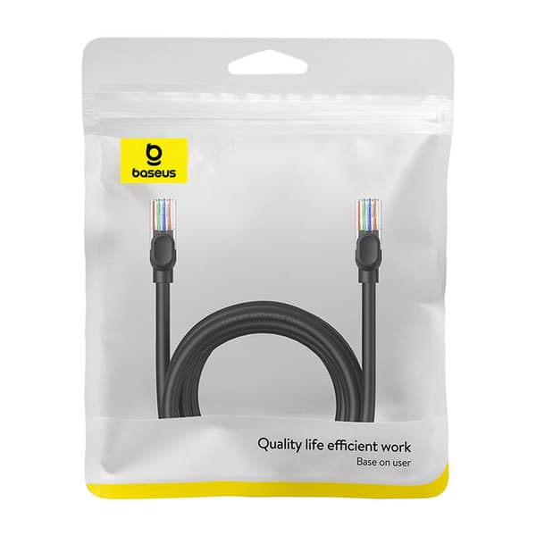 Baseus Ethernet CAT5, 5m nettverkskabel (svart)