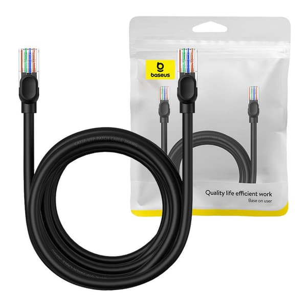 Baseus Ethernet CAT5, 5m nettverkskabel (svart)