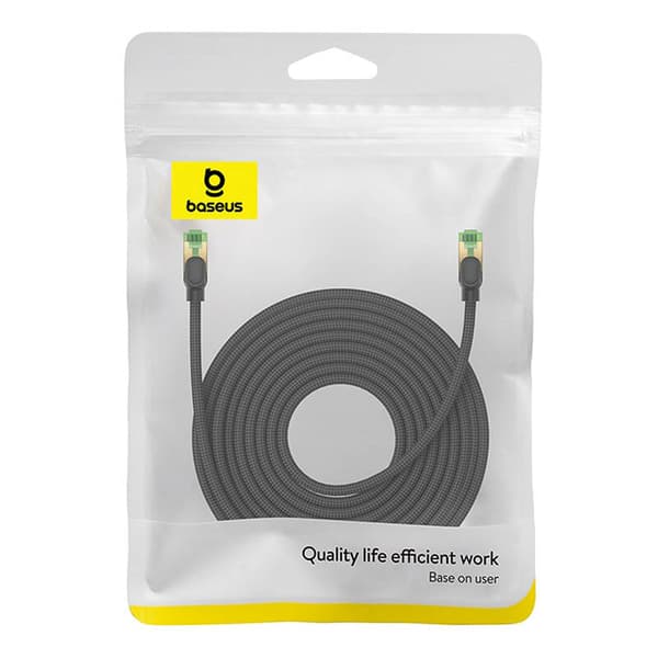 Flettet netværkskabel kat.8 Baseus Ethernet RJ45, 40Gbps, 15m (sort)