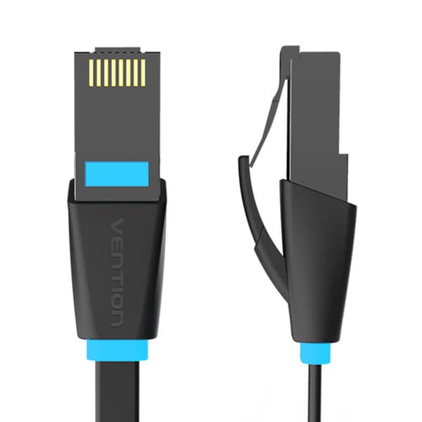 Flat nettverkskabel UTP CAT6 ventil IBJBU RJ45 Ethernet 1000 Mbps 35m svart
