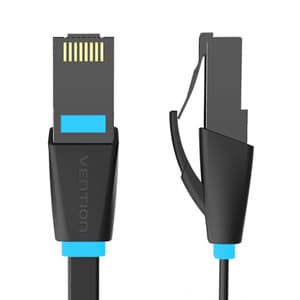 Fladt netværkskabel UTP CAT6 ventilation IBJBU RJ45 Ethernet 1000Mbps 35m Sort