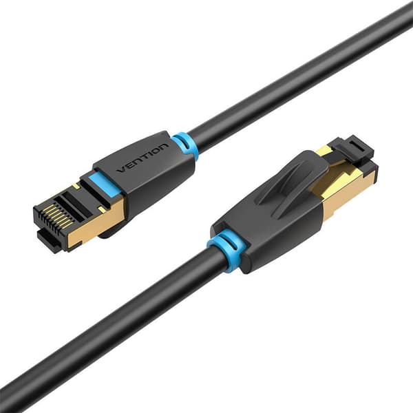 Nätverkskabel CAT8 SFTP-ventil IKABL RJ45 Ethernet 40Gbps 10m Svart