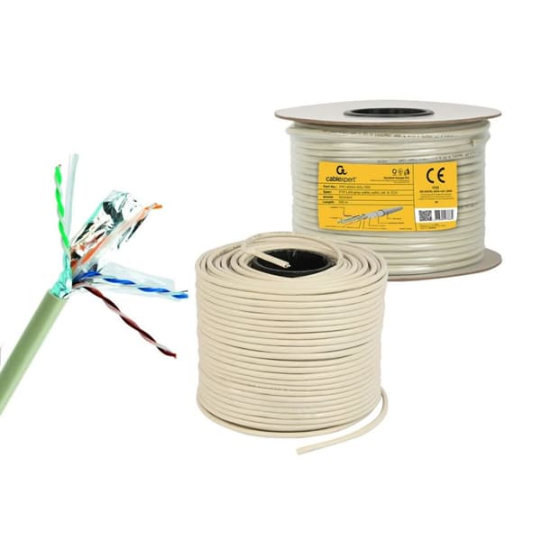 Nätkabel UTP Styv Kategori 6 GEMBIRD CAT6 FTP 100m Grå 100 m