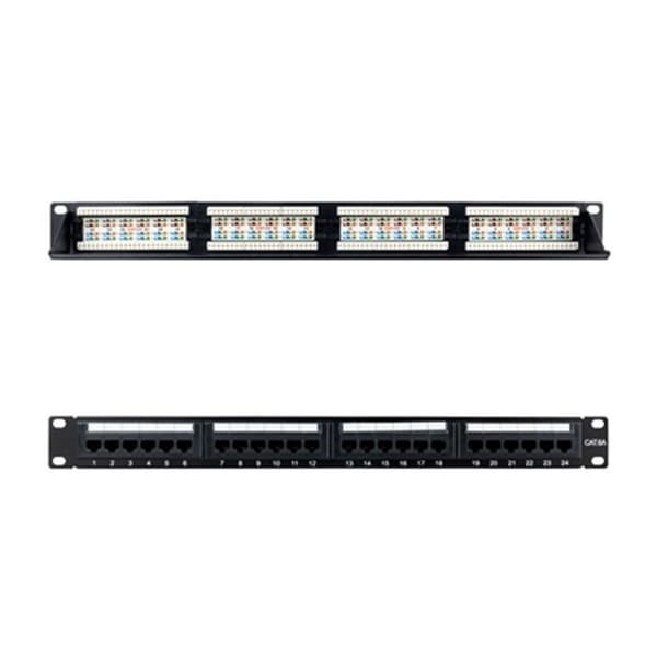 Switch til netværket med kontaktskab NANOCABLE 10.21.4124 Sort Sort