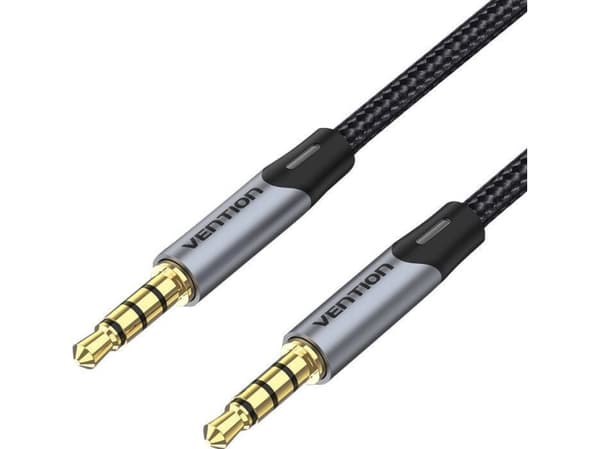 TRRS 3.5mm male to male Aux audio cable 1m Vention BAQHF Grey