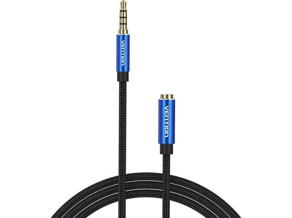 TRRS 3.5mm male to 3.5mm female audio extender 5m Vention BHCLJ blue